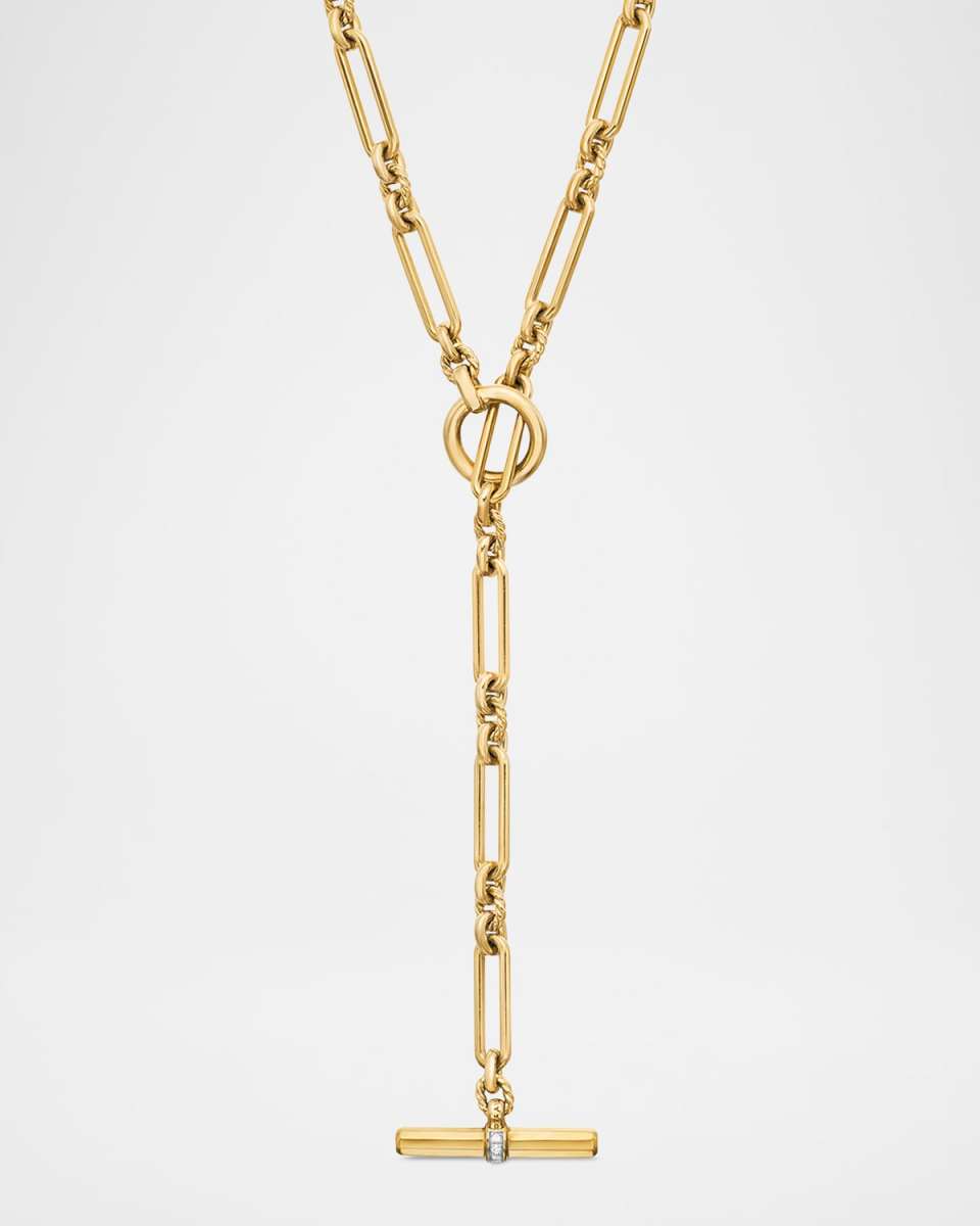 Lexington Chain Necklace with Diamonds in 18K Gold, 4.5mm, 36"L